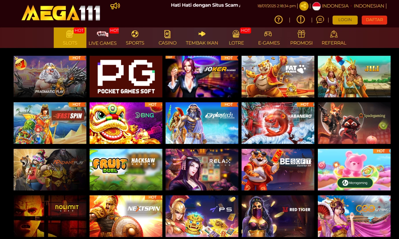 Slot Online MEGA111 yang Paling Gacor